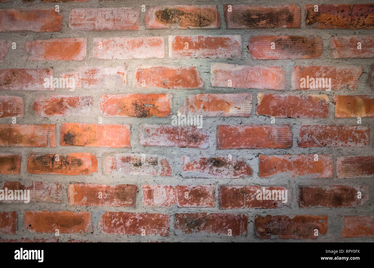 Red brick wall. Nice vintage textured background. Stock Photo