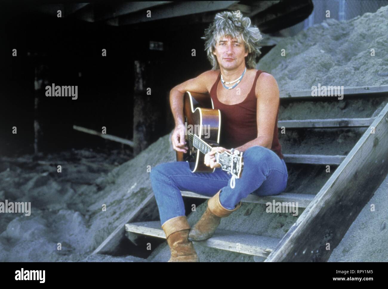 ROD STEWART (1980er) / Überschrift: ROD STEWART Stock Photo
