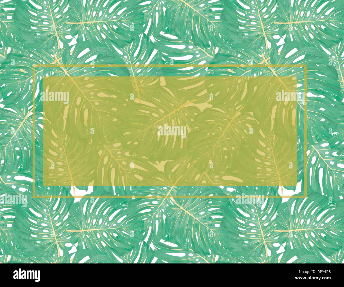 Tropical palm leaves, jungle leaves seamless floral pattern background ...