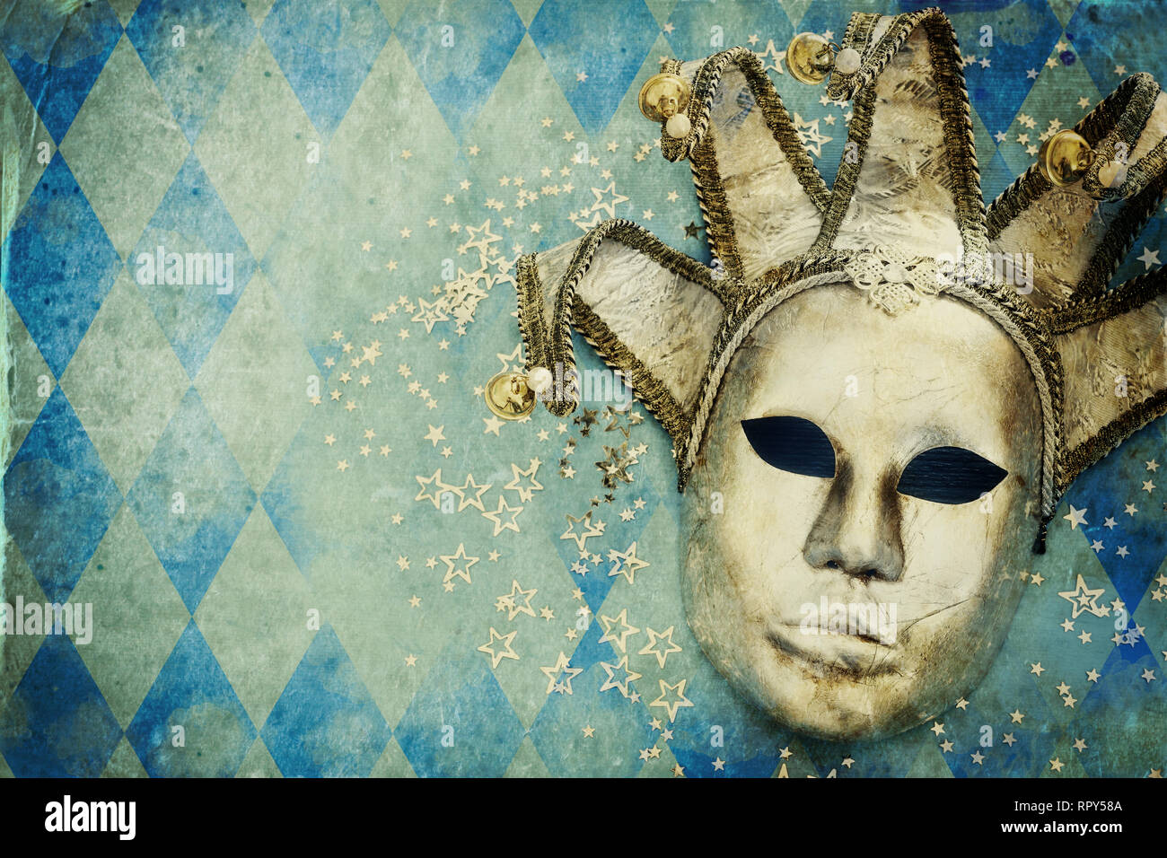 silver with gold elegant traditional venetian mask background Stock ...