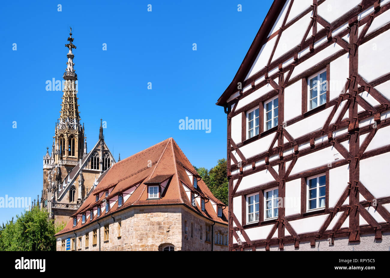 View of the Church of Our Lady (Frauenkirche) in Esslingen am Neckar Stock Photo