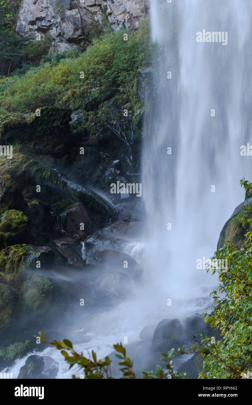 El Saltillo waterfall located in Lanin National Park, Patagonia
