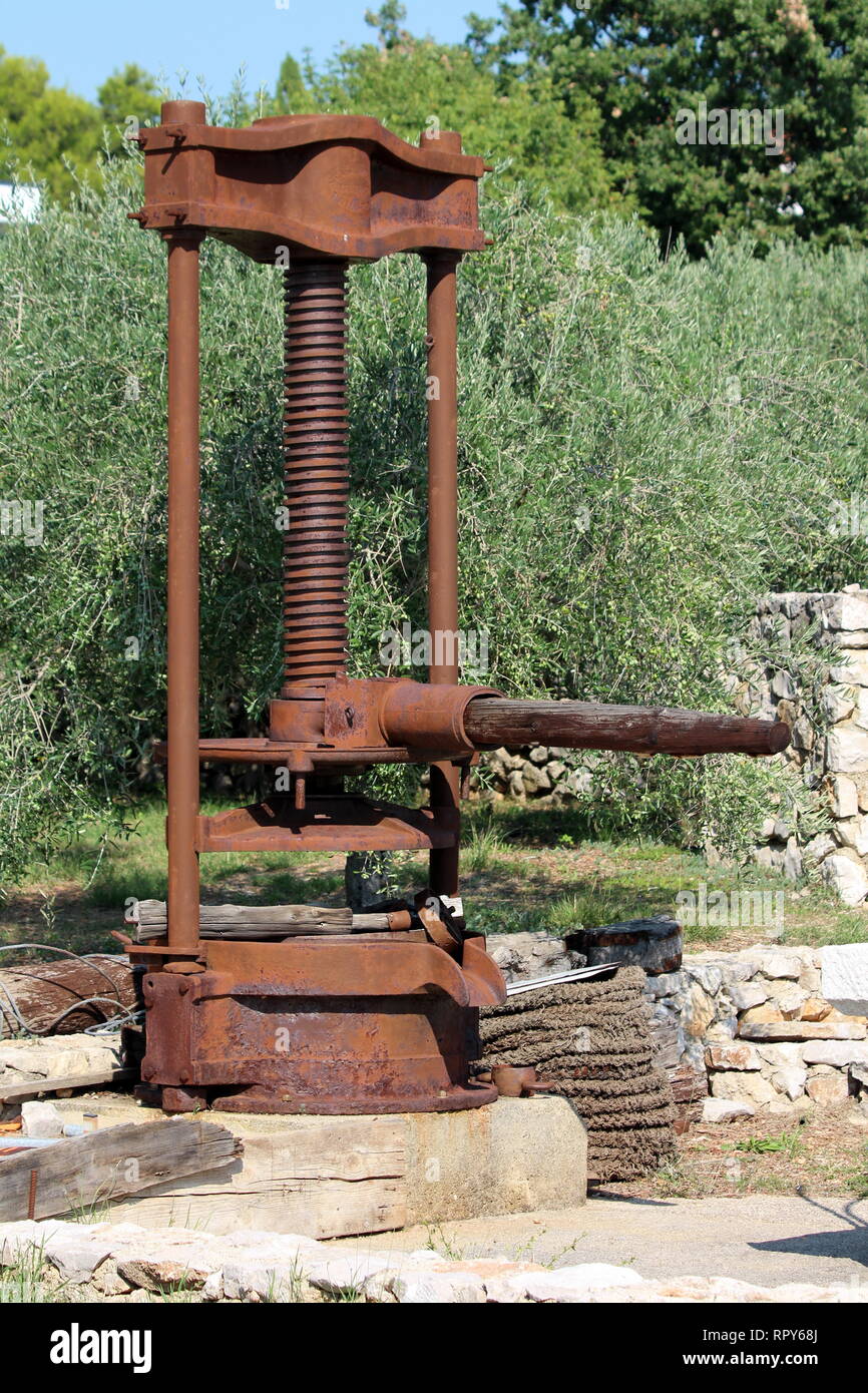 Olive press vintage machine hires stock photography and images Alamy