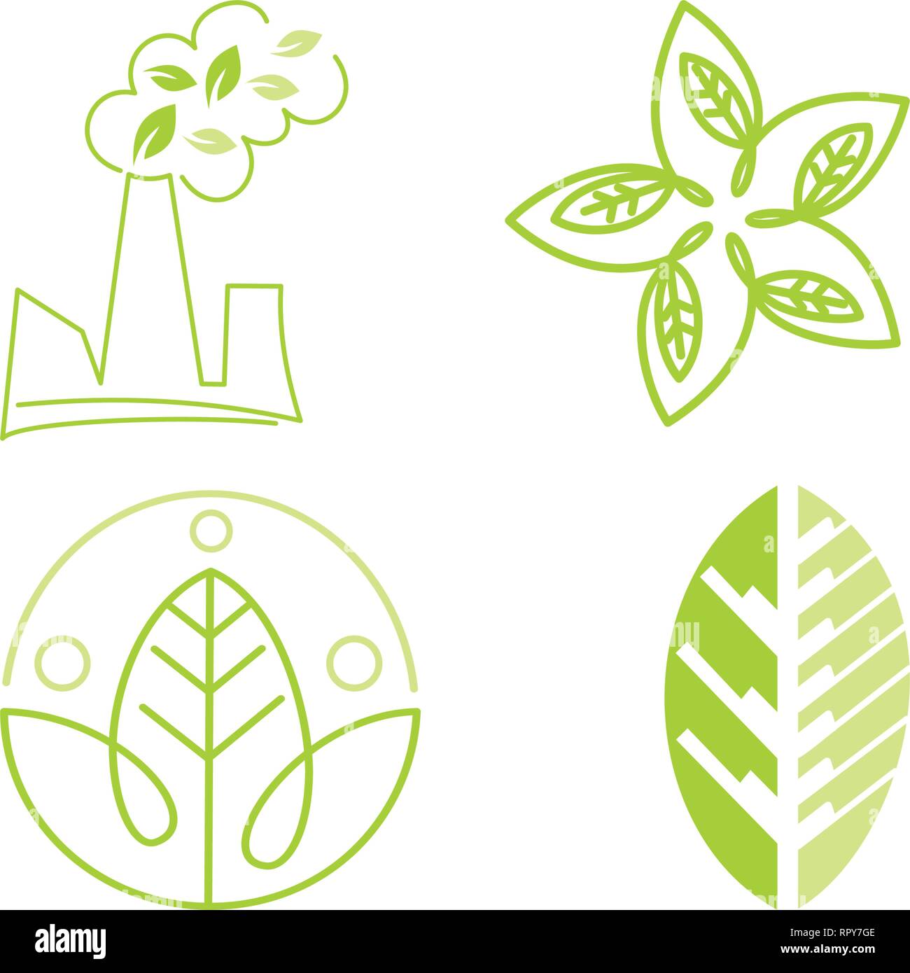 Leaf Logo Design Vector Template Set Stock Vector Image & Art - Alamy
