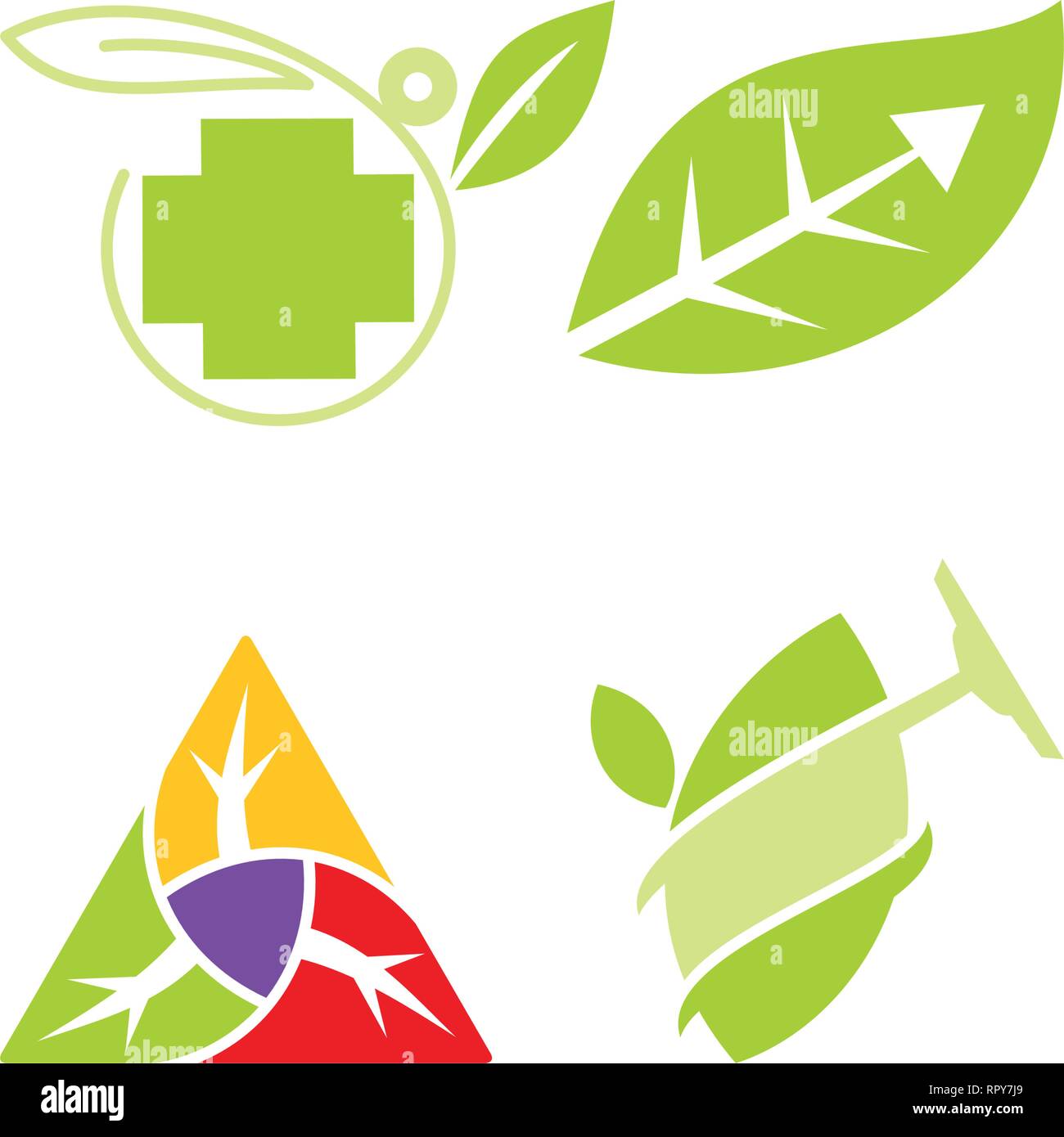 Leaf Logo Design Vector Template Set Stock Vector Image & Art - Alamy
