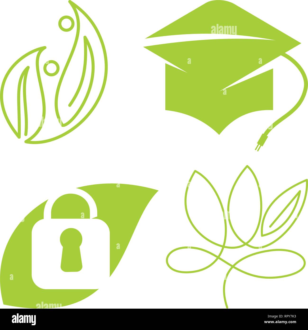 Leaf Logo Design Vector Template Set Stock Vector Image & Art - Alamy