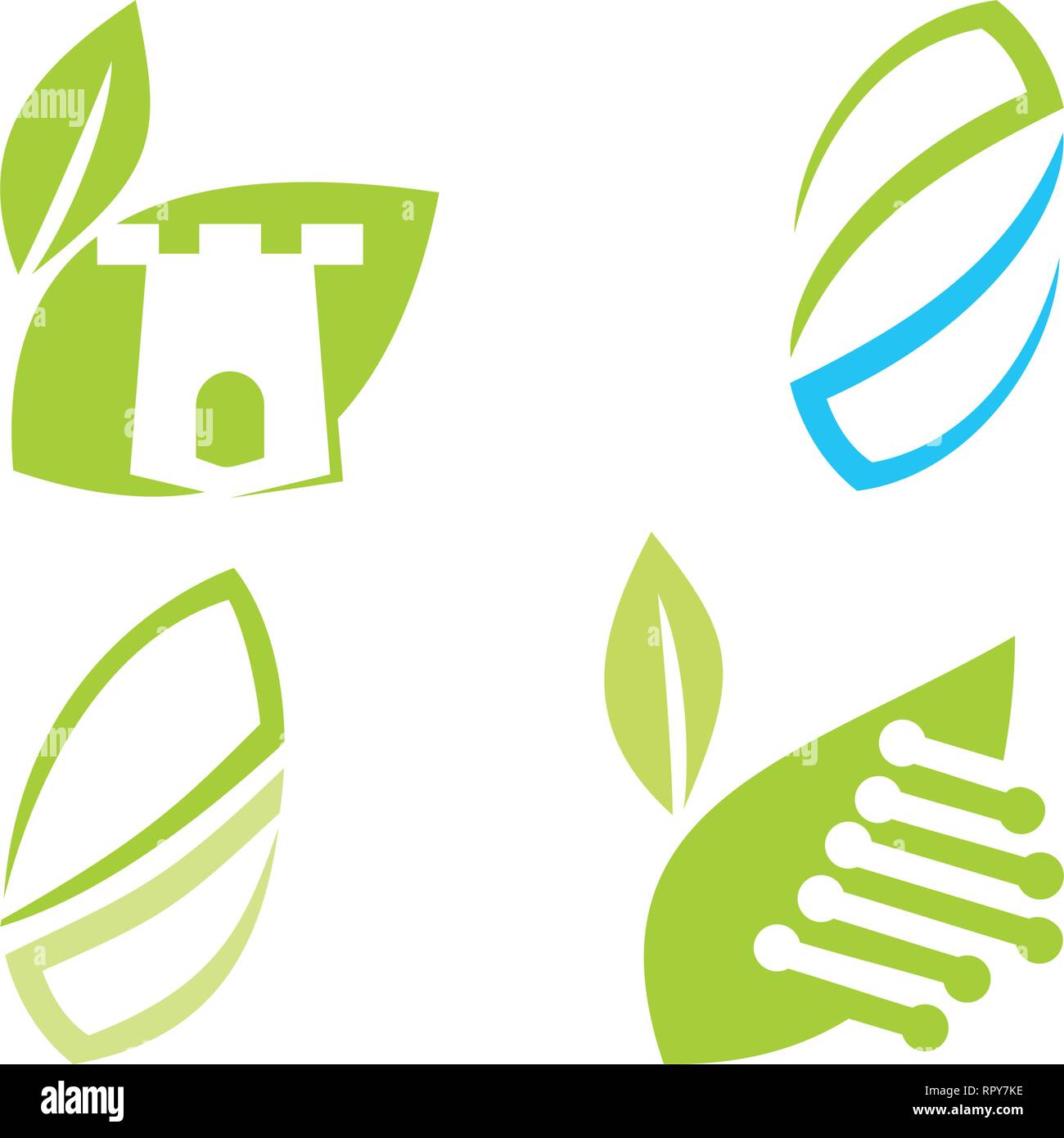 Leaf Logo Design Vector Template Set Stock Vector Image & Art - Alamy