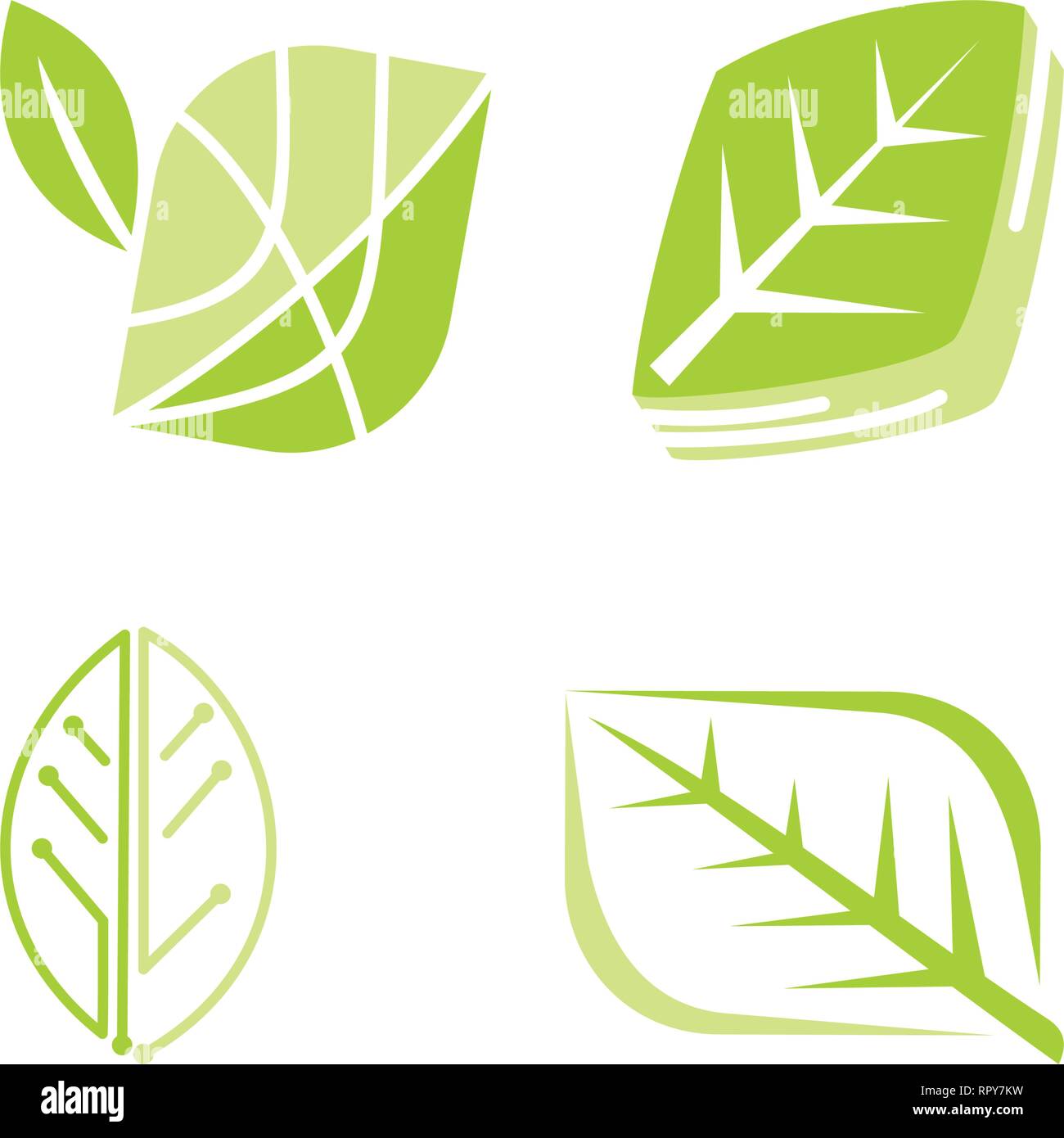 Leaf Logo Design Vector Template Set Stock Vector Image & Art - Alamy