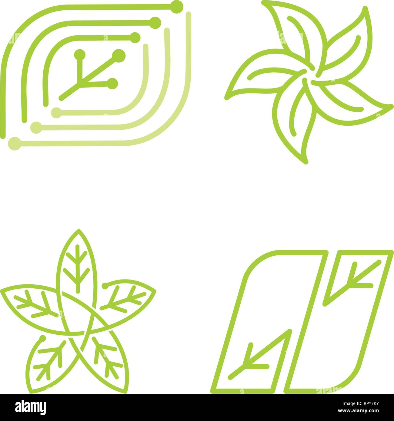 Leaf Logo Design Vector Template Set Stock Vector Image & Art - Alamy