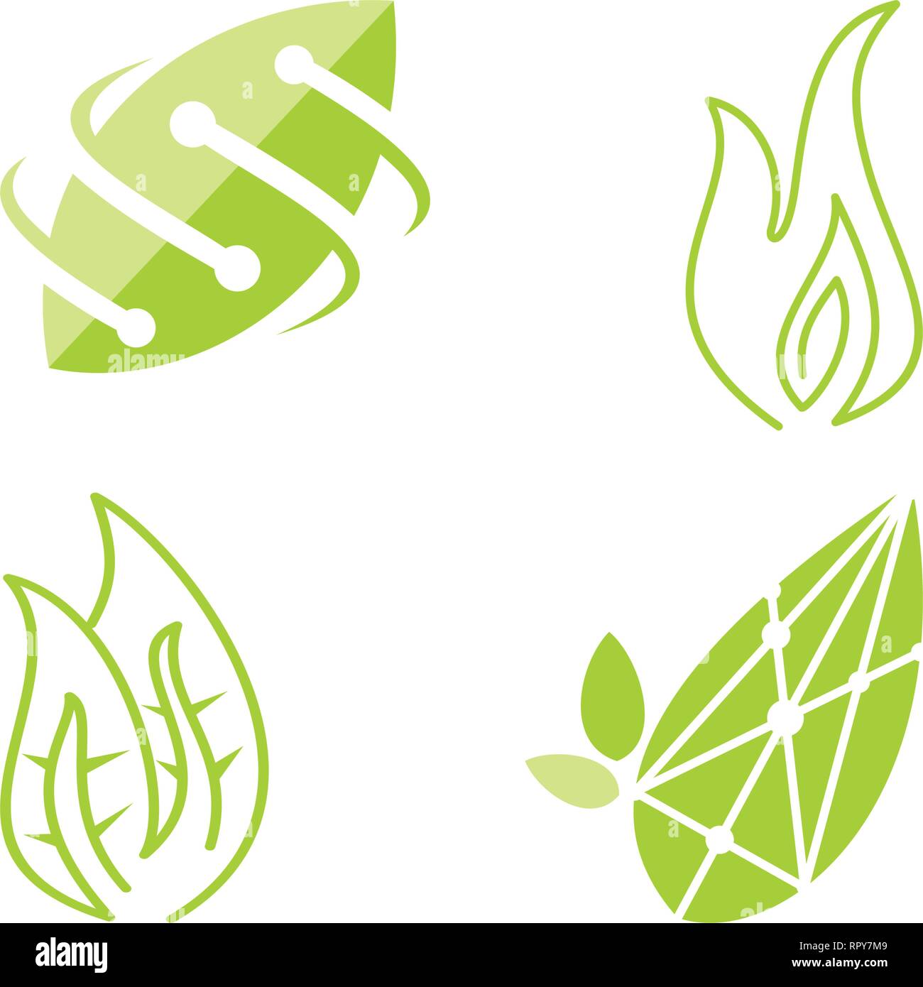 Leaf Logo Design Vector Template Set Stock Vector Image & Art - Alamy