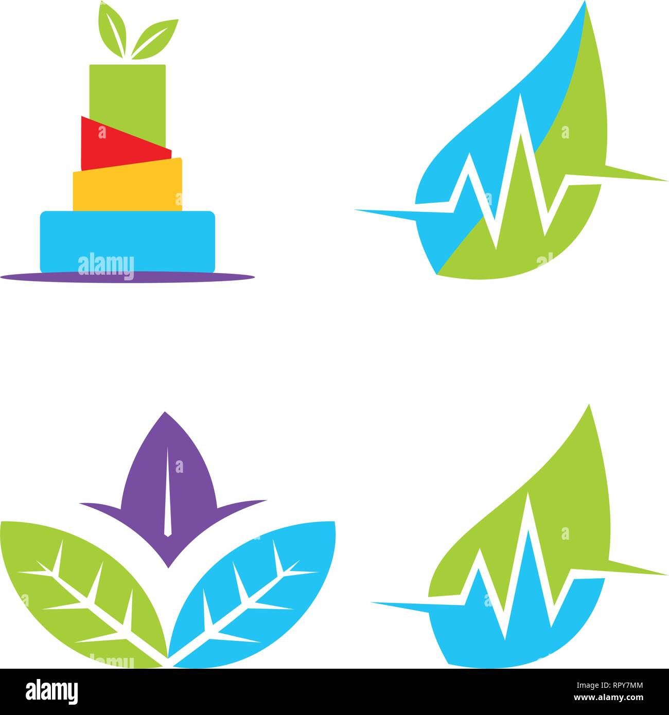 Leaf Logo Design Vector Template Set Stock Vector Image & Art - Alamy