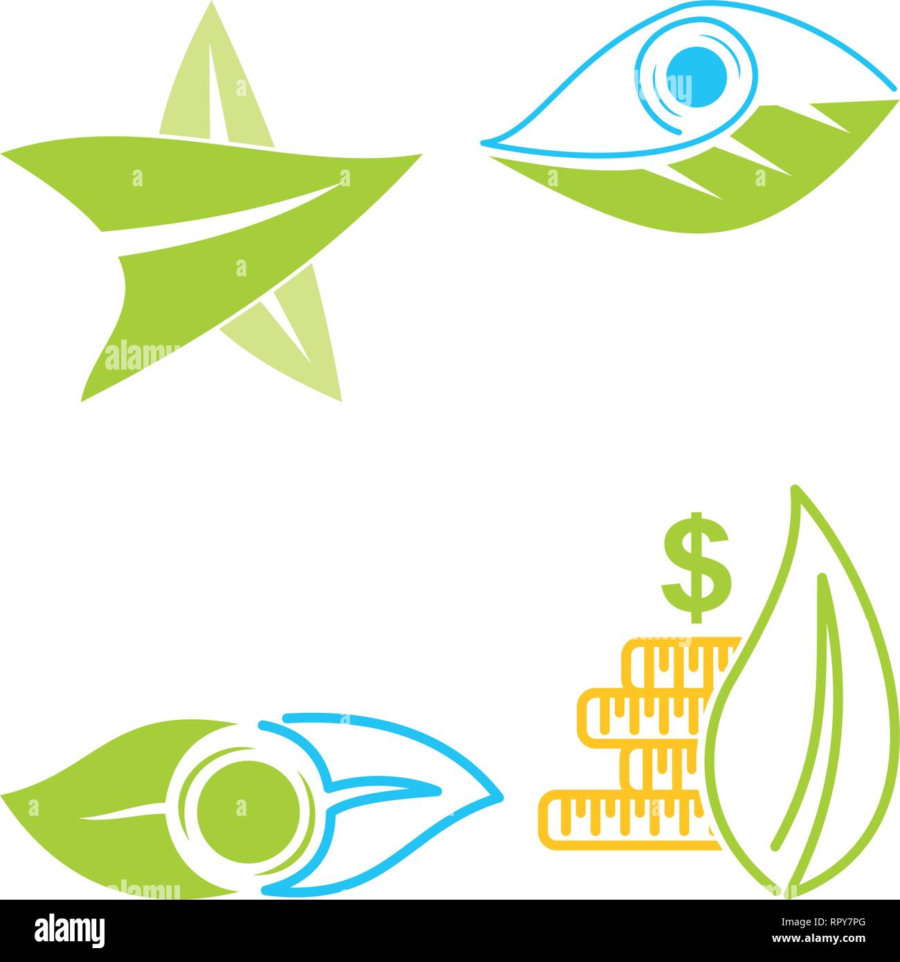 Leaf Logo Design Vector Template Set Stock Vector Image & Art - Alamy