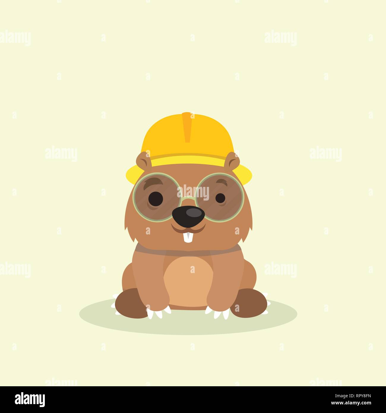 Cute Happy Smiling Mole Character Stock Vector Art Illustration