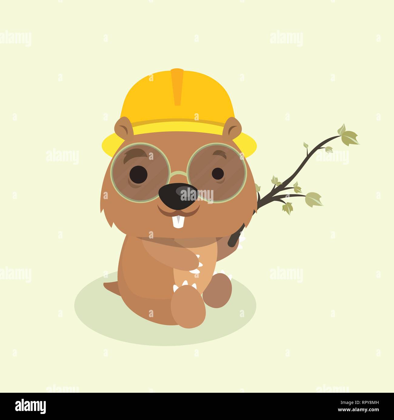 Cute happy smiling mole character. Stock Vector