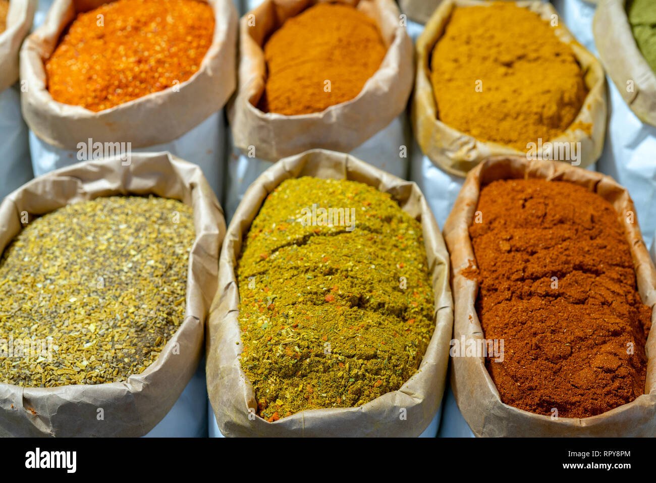 East Asian spices for food in the store Stock Photo Alamy