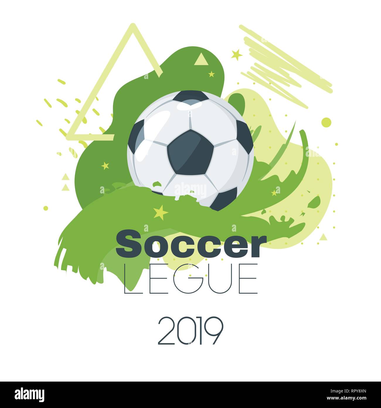 Soccer championship design element or card. Football banner template with  abstract elements and leather game ball. Vector illustration Stock Vector  Image & Art - Alamy