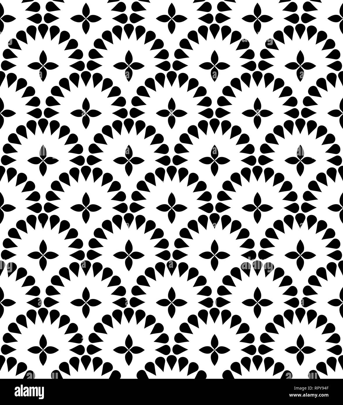 Japanese floral vector seamless repeating pattern. Stock Vector