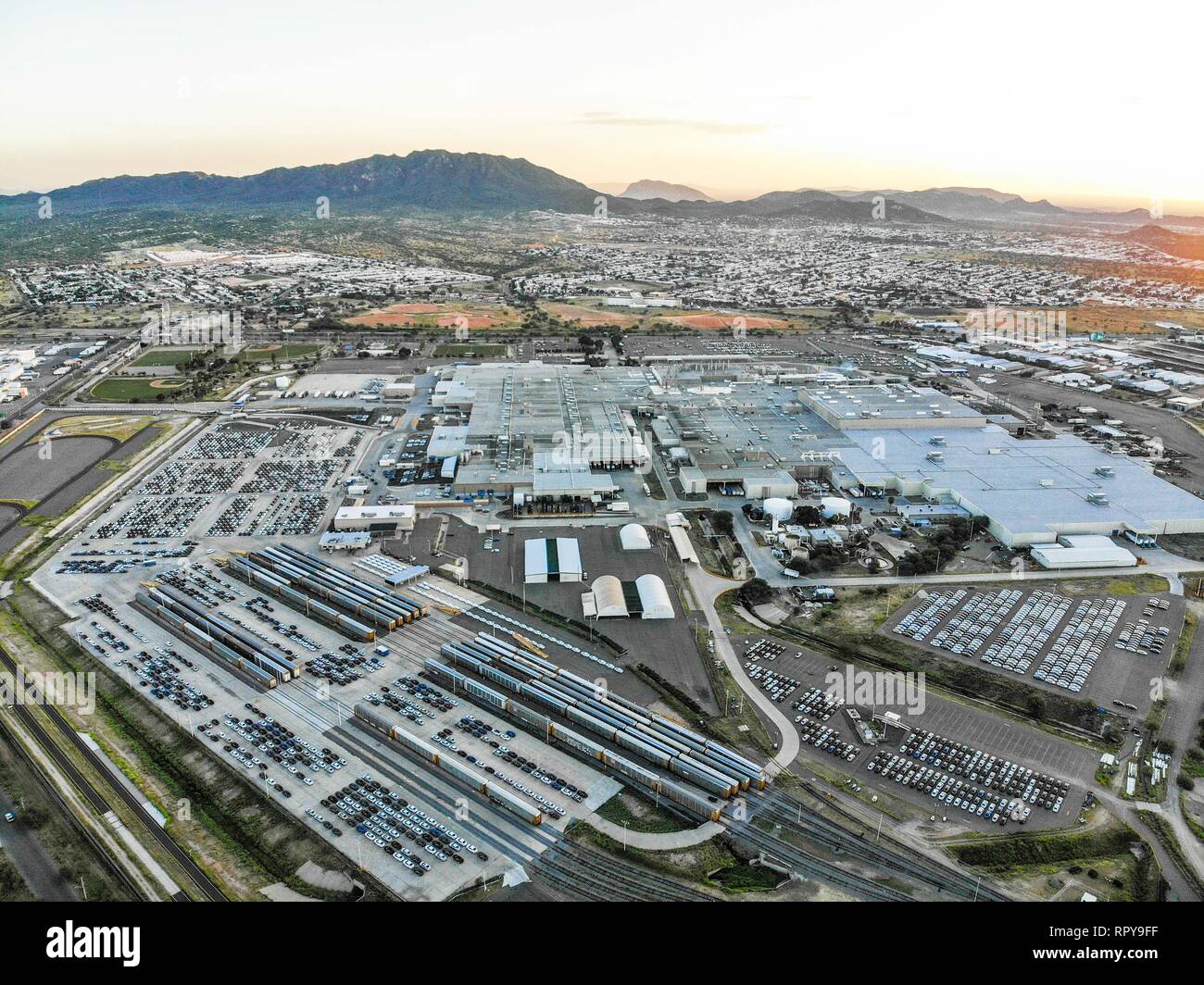 Aerial view of the Ford Motor Company automotive company in the