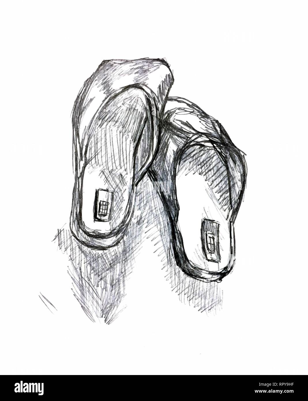 slippers sketch
