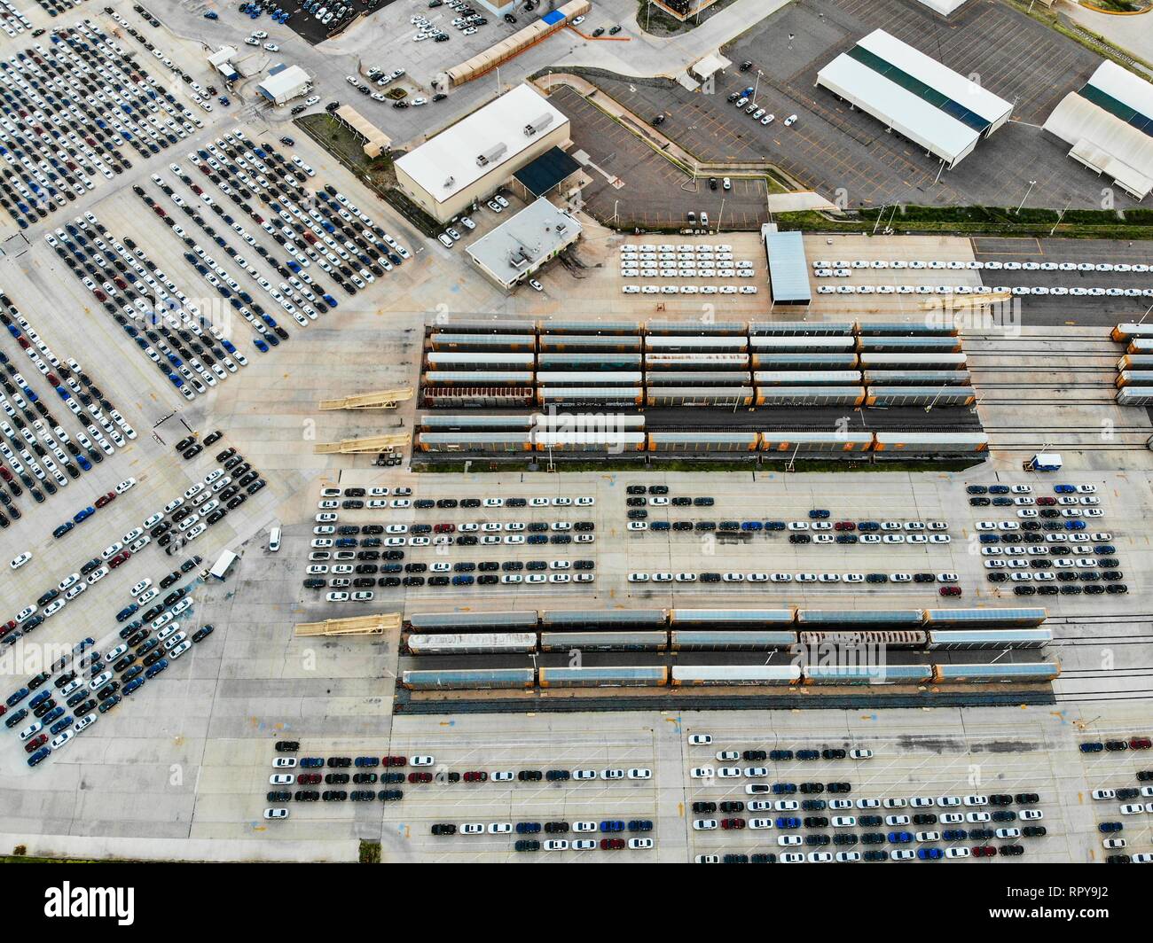 Aerial view of the Ford Motor Company automotive company in the
