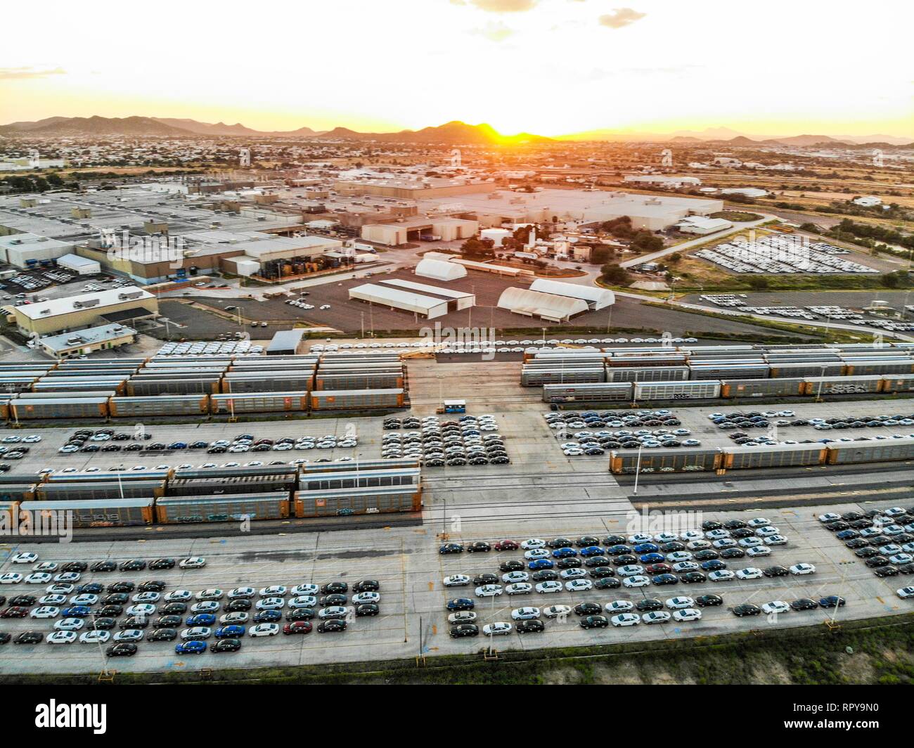 Aerial view of the Ford Motor Company automotive company in the