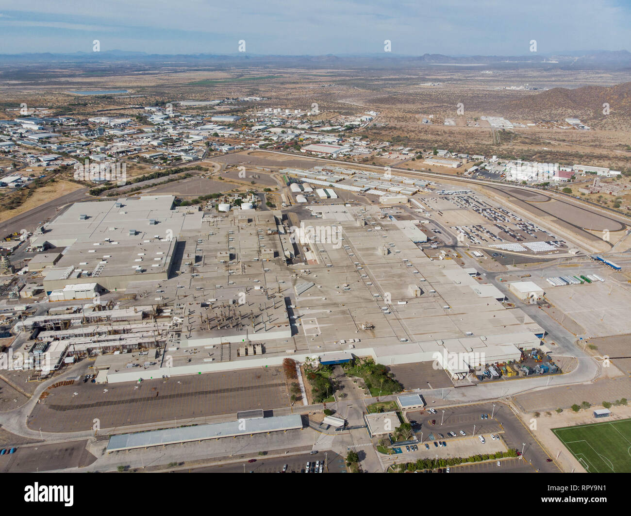 Aerial view of the Ford Motor Company automotive company in the