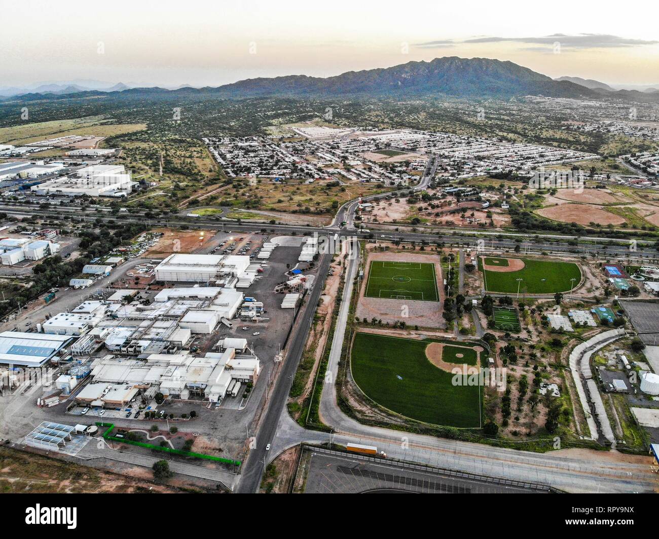 Aerial view of the Ford Motor Company automotive company in the