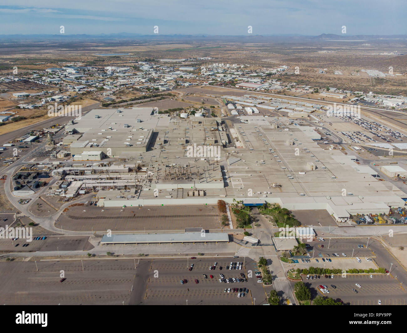 Aerial view of the Ford Motor Company automotive company in the