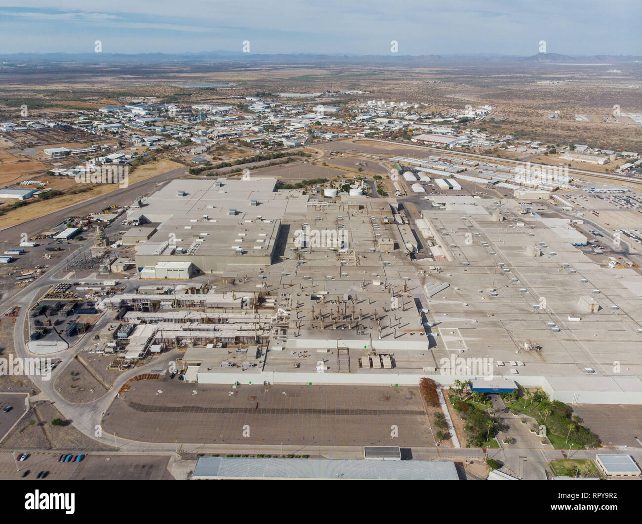 Aerial view of the Ford Motor Company automotive company in the