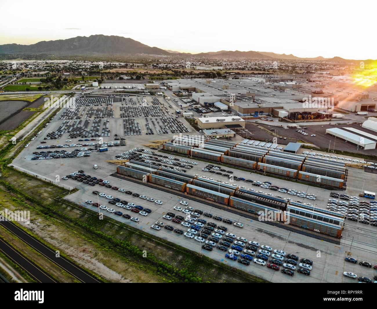 Aerial view of the Ford Motor Company automotive company in the