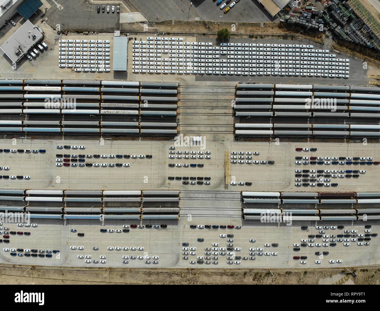 Aerial view of the Ford Motor Company automotive company in the