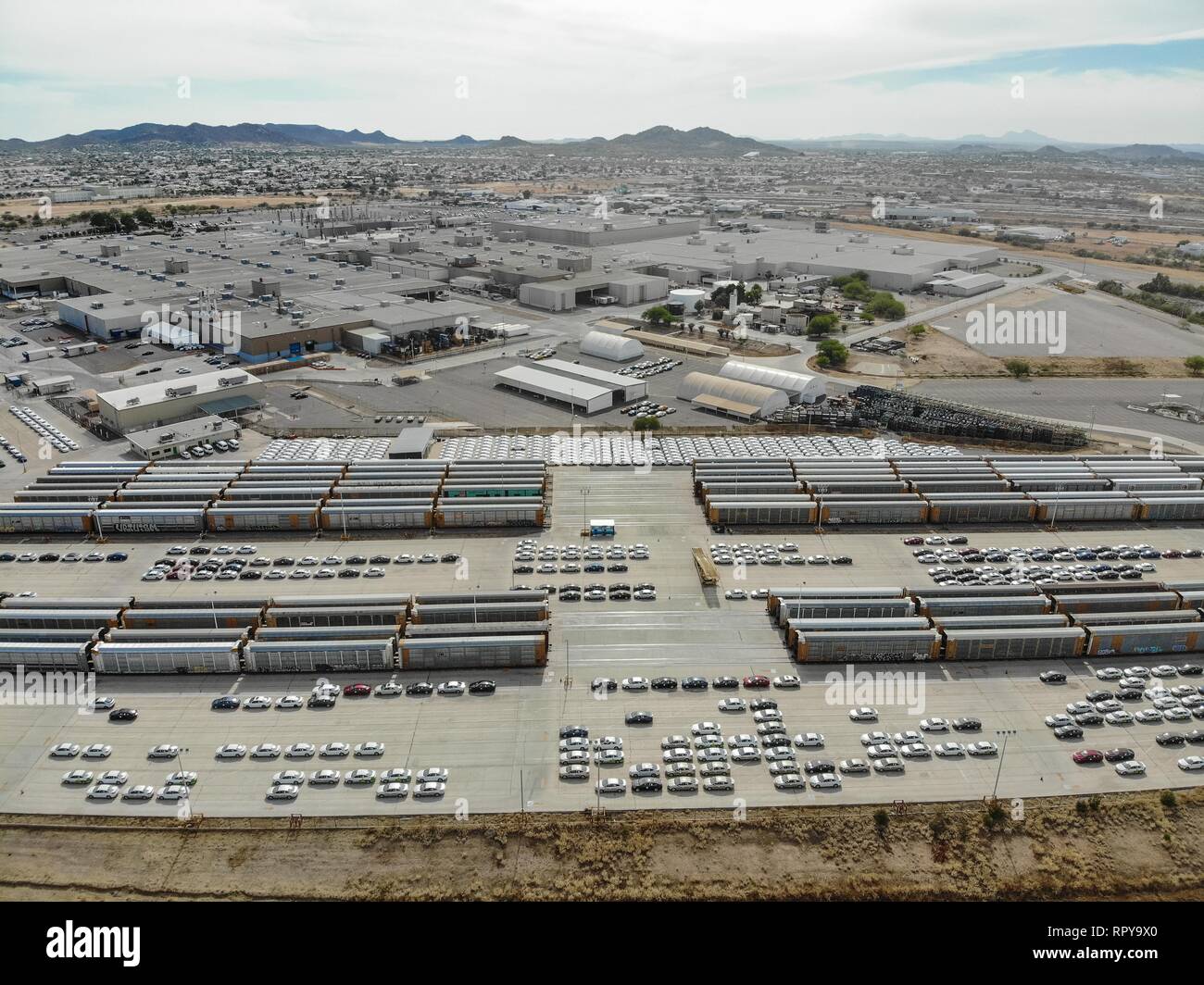 Aerial view of the Ford Motor Company automotive company in the