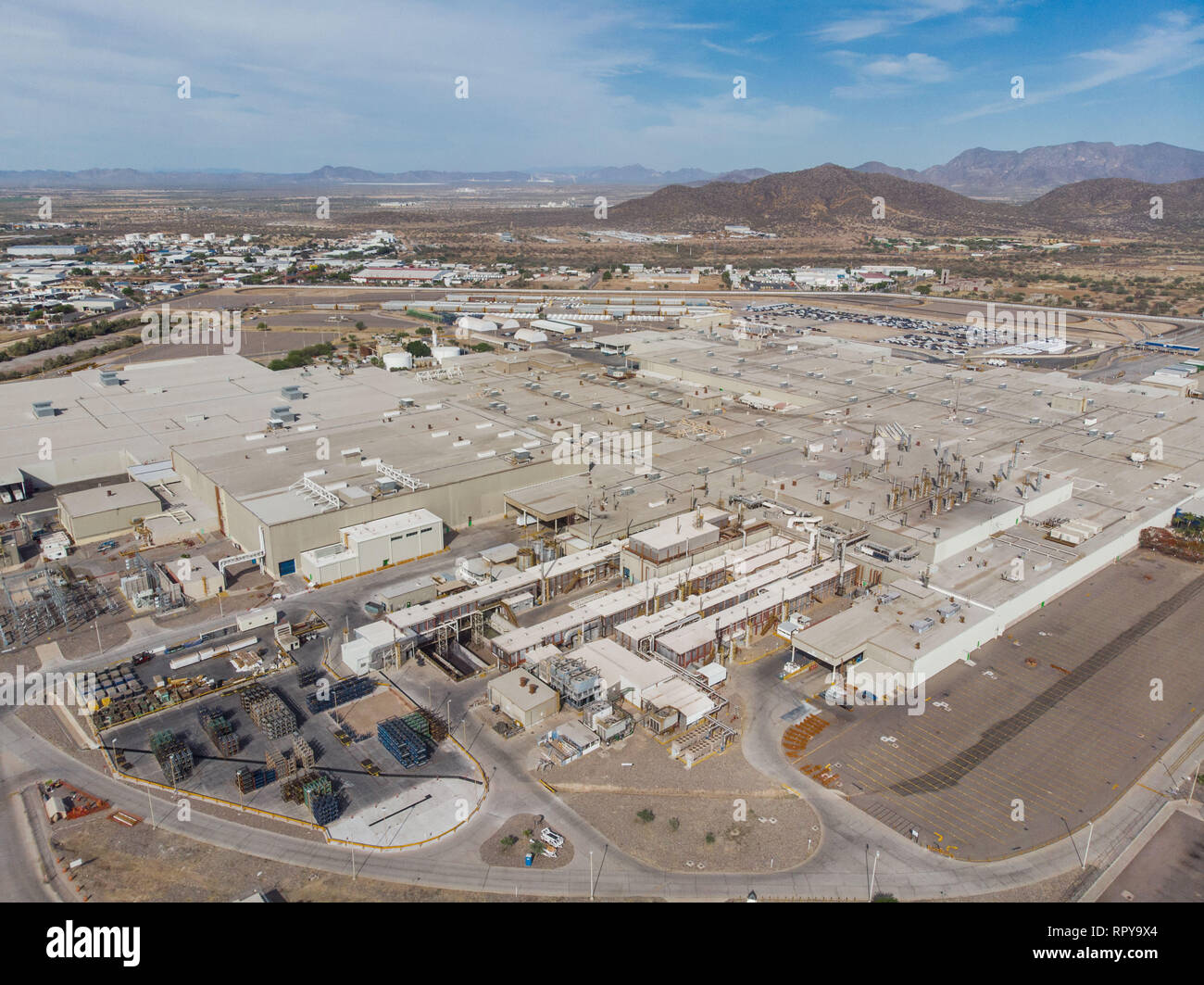 Aerial view of the Ford Motor Company automotive company in the