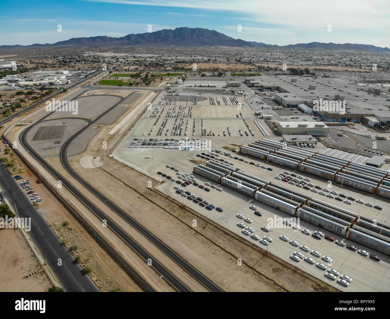 Aerial view of the Ford Motor Company automotive company in the