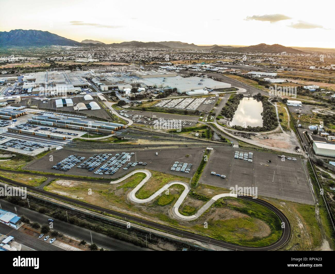 Aerial view of the Ford Motor Company automotive company in the