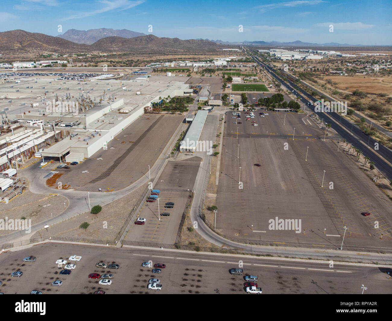 Aerial view of the Ford Motor Company automotive company in the