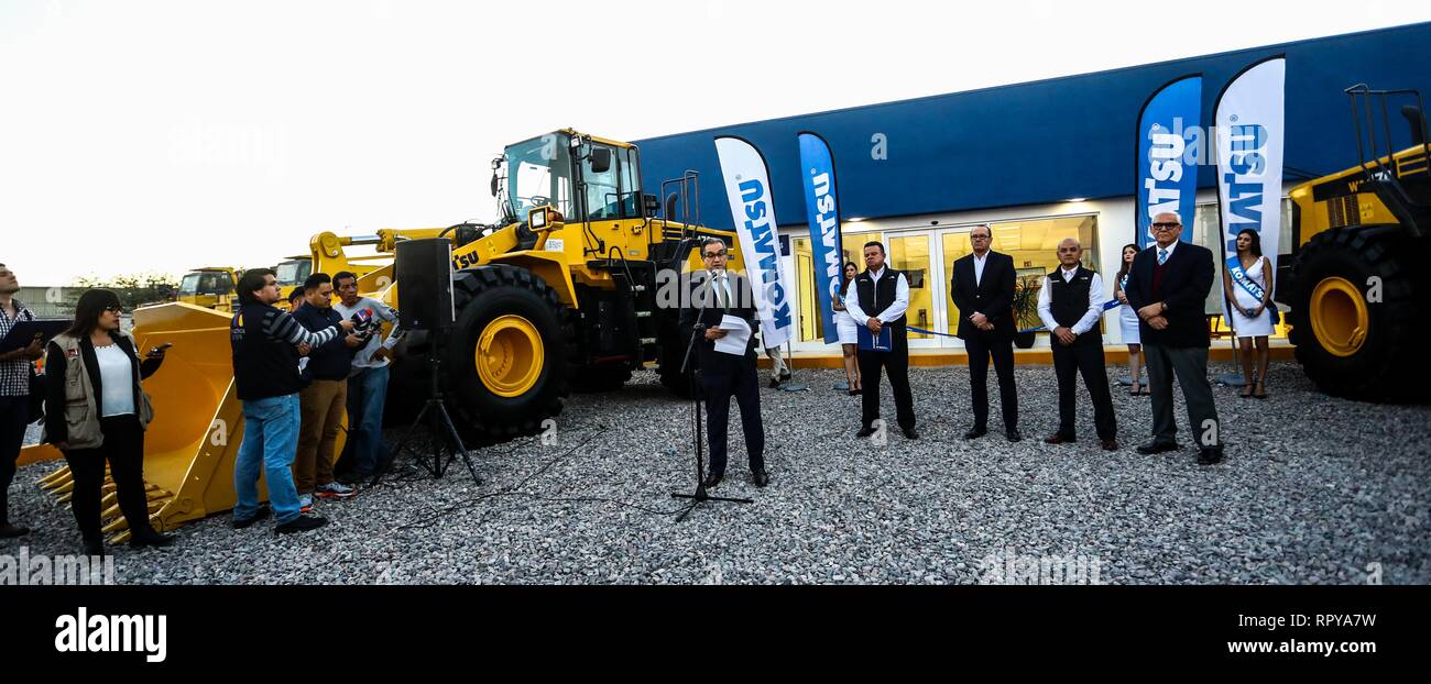 store and offices Komatzu.venta of machinery, equipment or indistrial equipment. refaccionaría and machinery for the mining industry. Komatsu Limited  Stock Photo