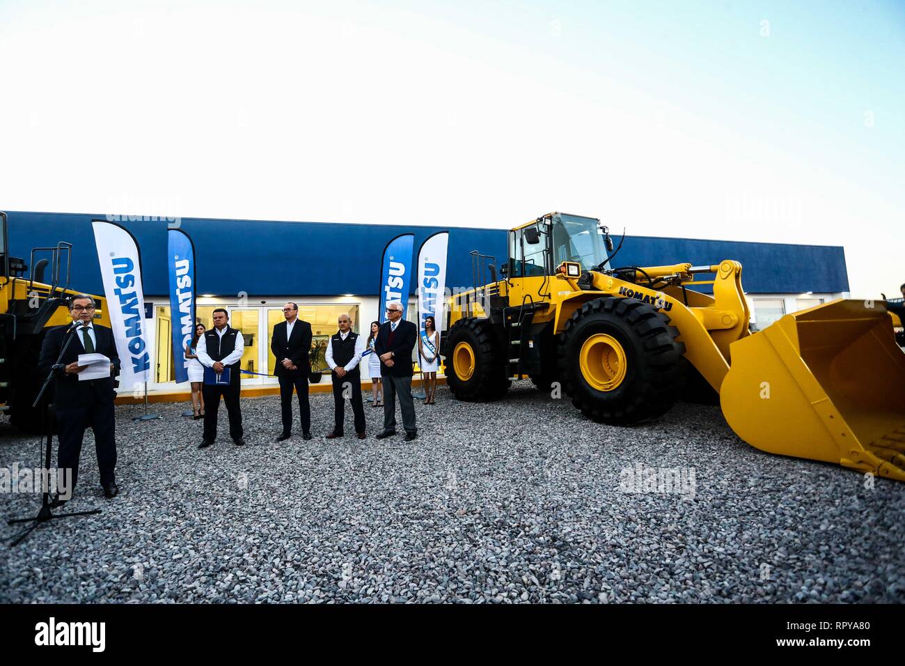 store and offices Komatzu.venta of machinery, equipment or indistrial equipment. refaccionaría and machinery for the mining industry. Komatsu Limited  Stock Photo