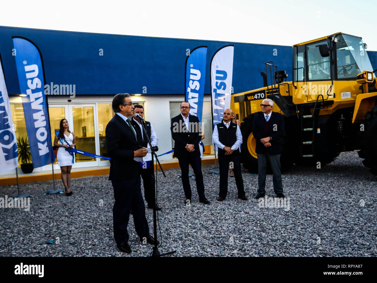 store and offices Komatzu.venta of machinery, equipment or indistrial equipment. refaccionaría and machinery for the mining industry. Komatsu Limited  Stock Photo
