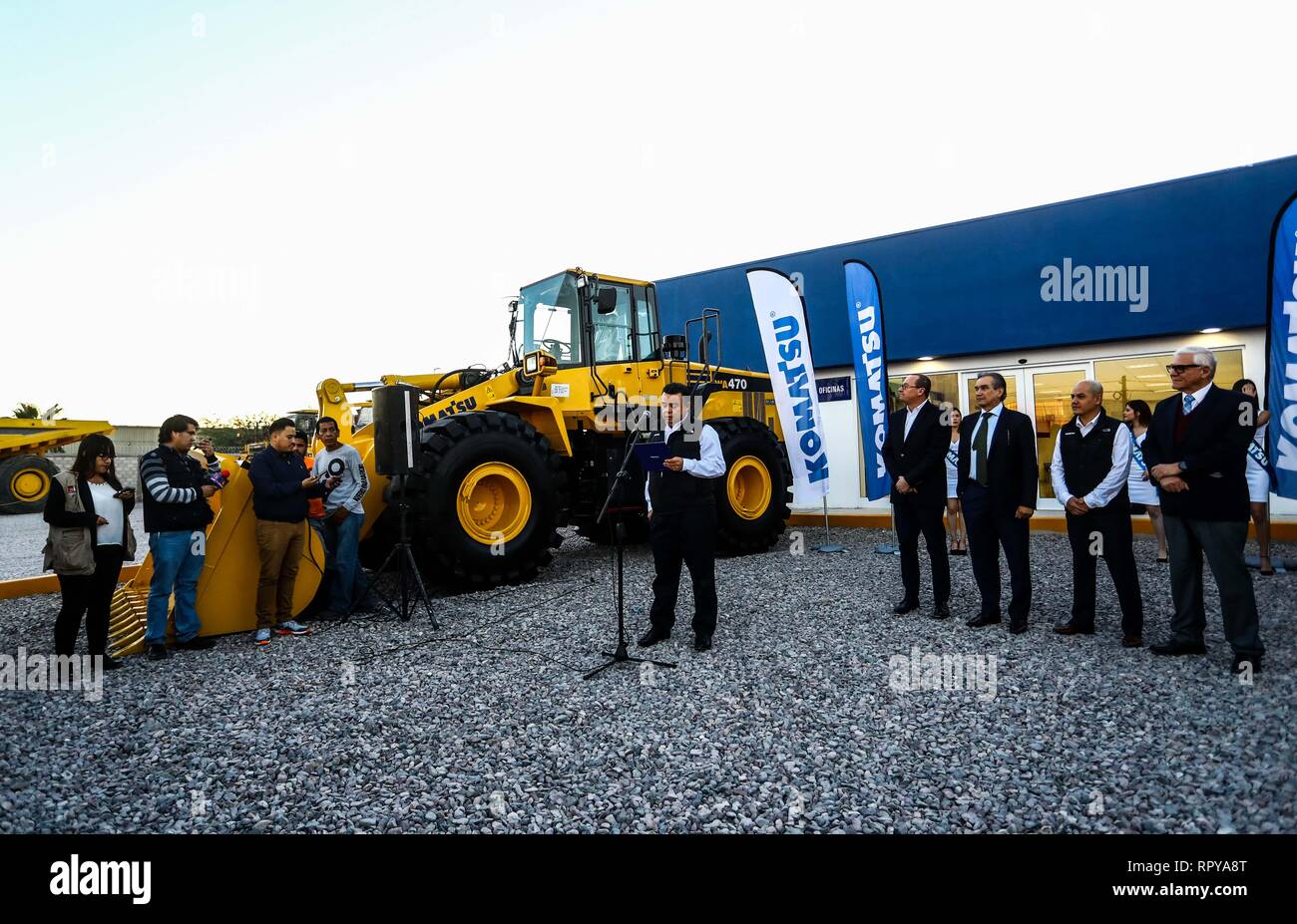 store and offices Komatzu.venta of machinery, equipment or indistrial equipment. refaccionaría and machinery for the mining industry. Komatsu Limited  Stock Photo