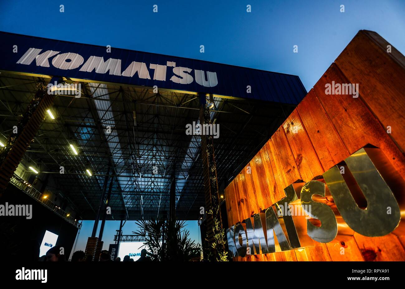 store and offices Komatzu.venta of machinery, equipment or indistrial equipment. refaccionaría and machinery for the mining industry. Komatsu Limited  Stock Photo