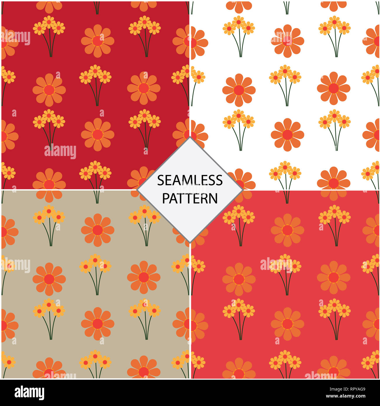 vector illustration of seamless pattern with a flower background Stock ...