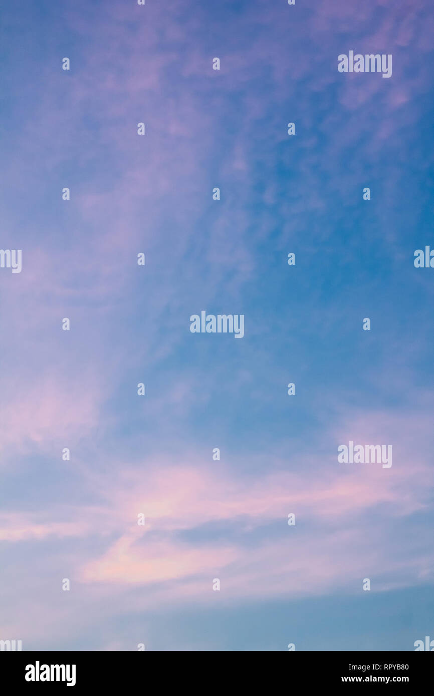 Pink cloudy sky background at sunset. Natural texture Stock Photo Alamy