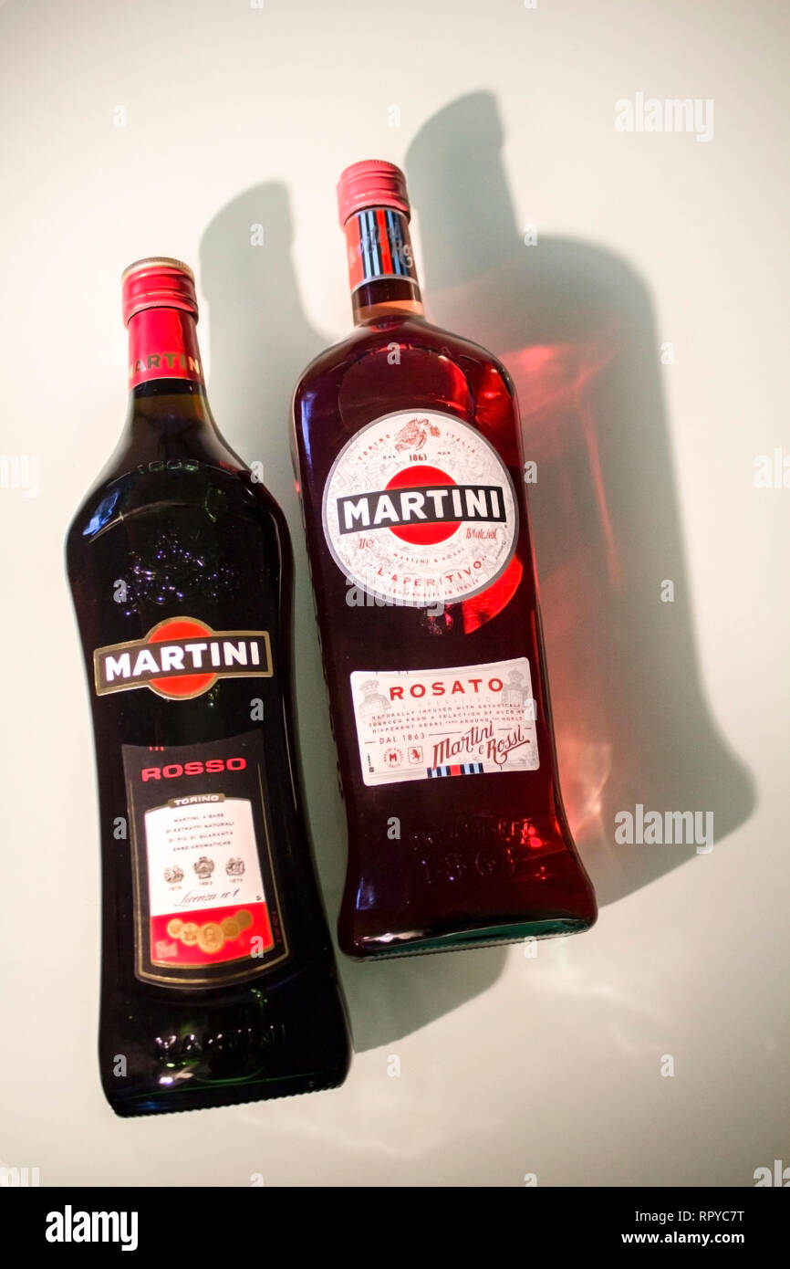 Levent, Istanbul/Turkey - December 23rd 2018: Martini Rosso and Rosato  Stock Photo - Alamy