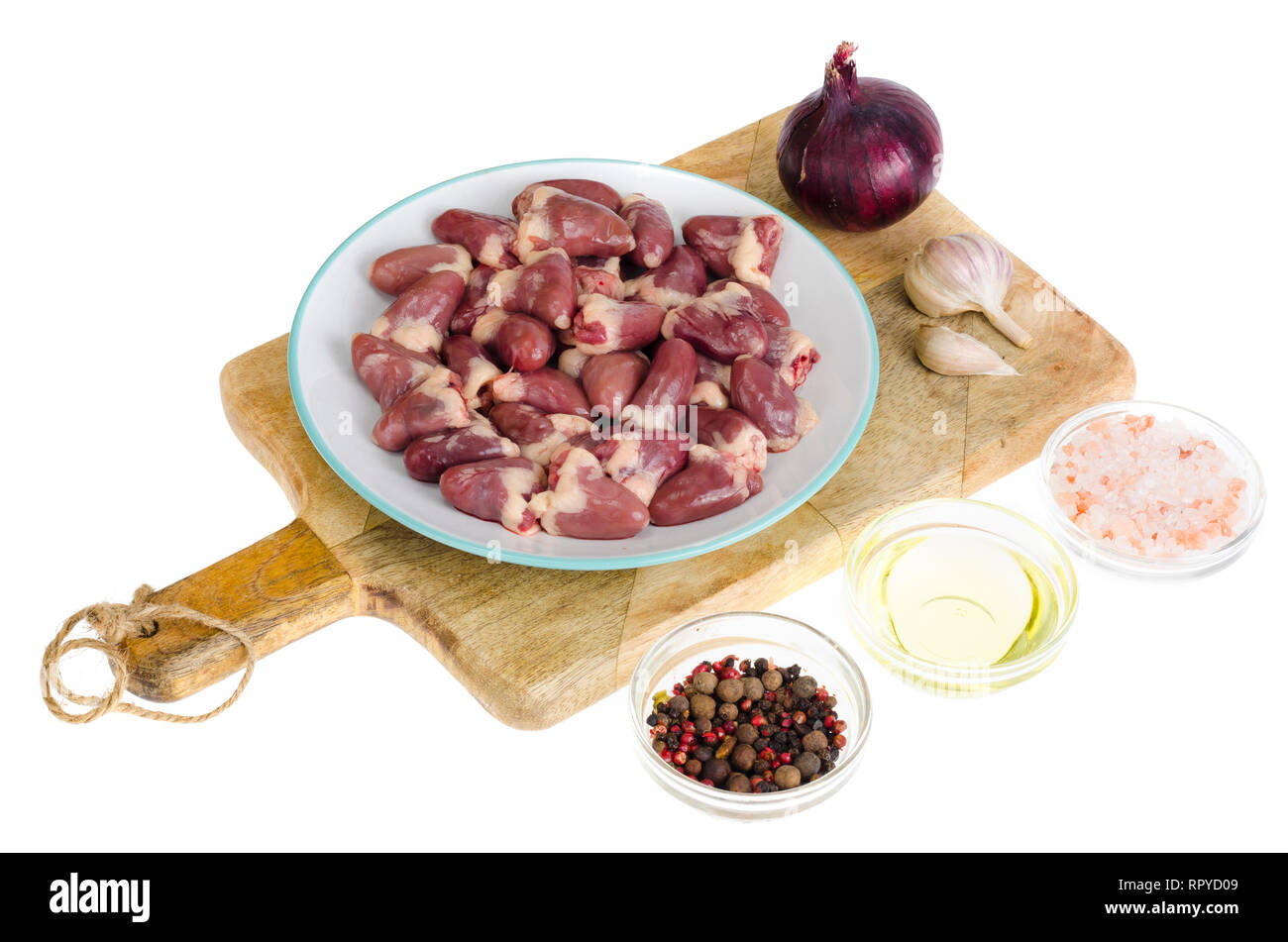 Chicken liver, spices, ingredients for cooking. Studio Photo Stock Photo Alamy