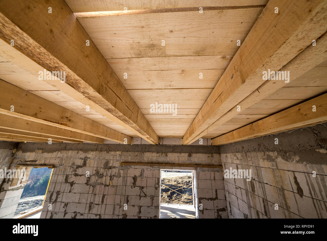 Close Up Detail Of House Room Interior Under Construction And