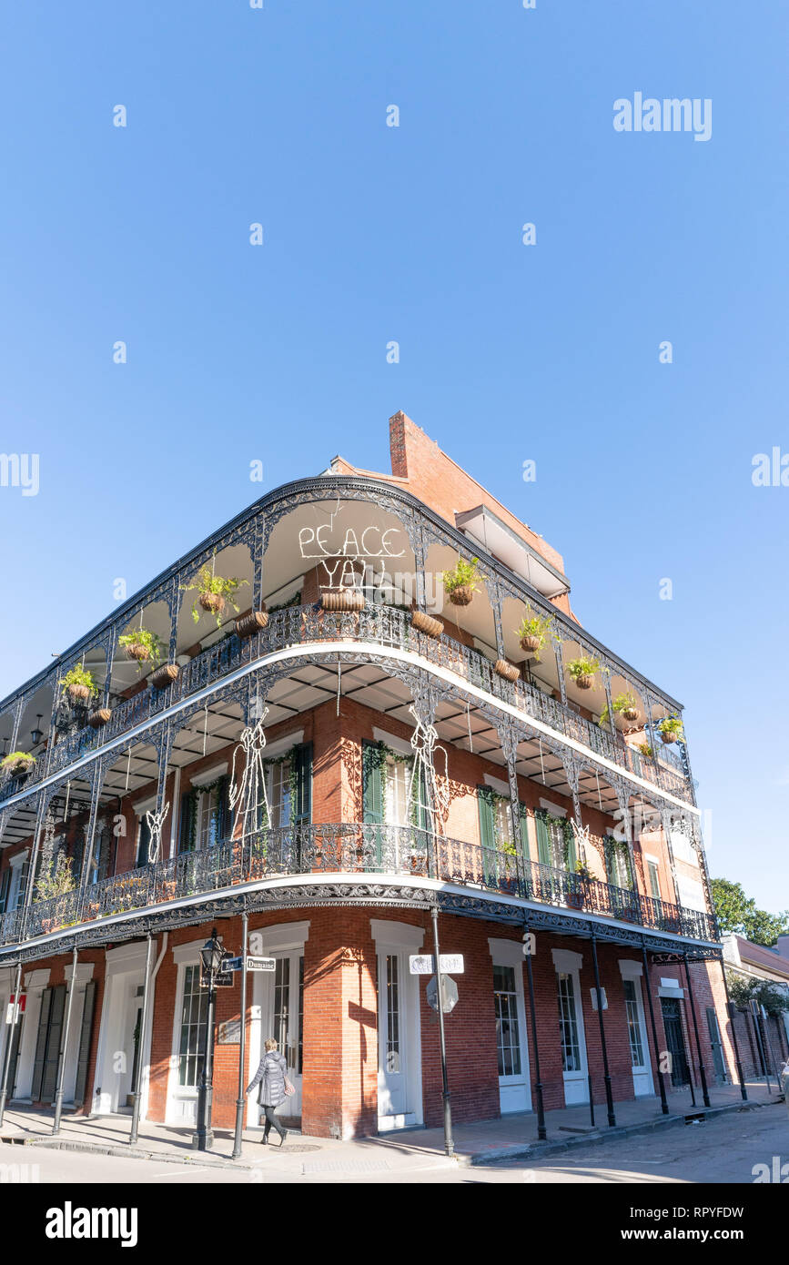 Beautiful French Quarter home with balconies Stock Photo Alamy