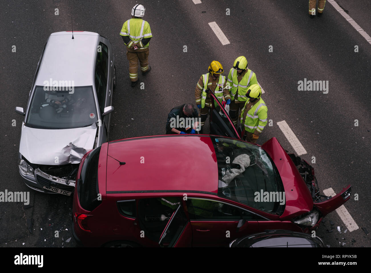 Road traffic accident on M8 Motorway at Charing Cross in Glasgow on