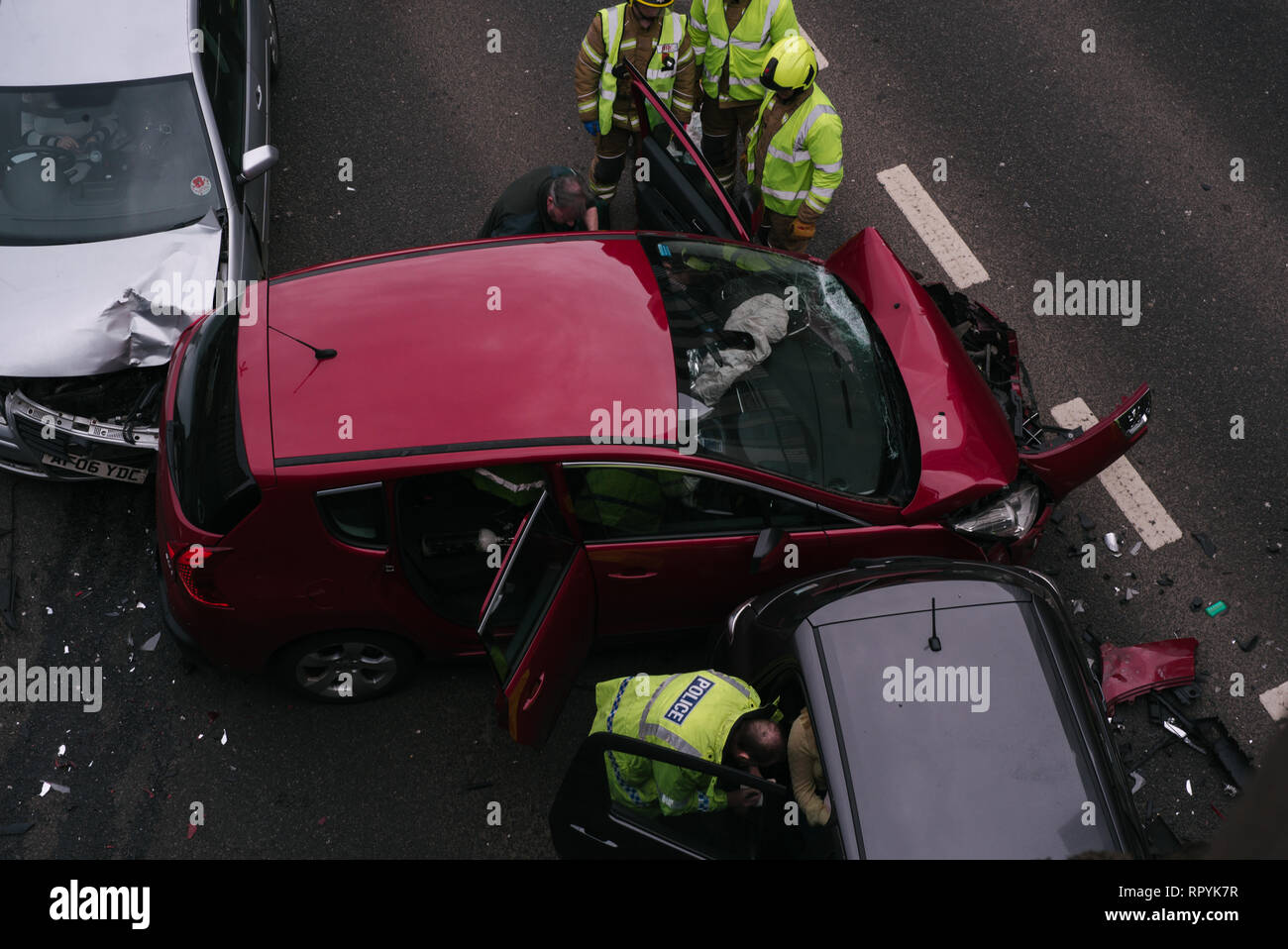 Road traffic accident on M8 Motorway at Charing Cross in Glasgow on