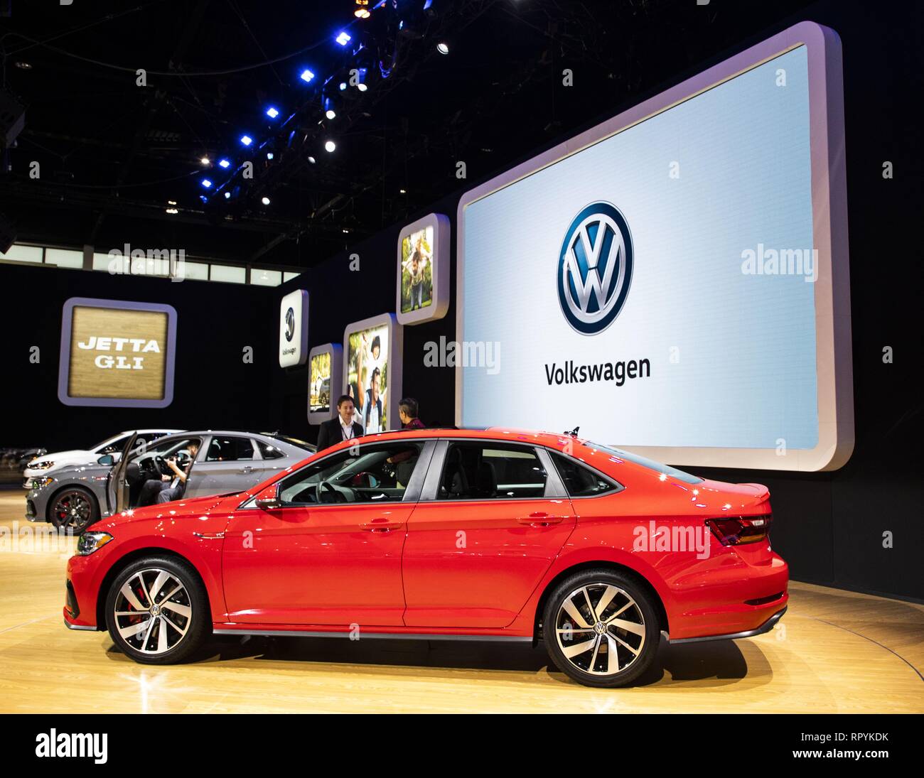 Beijing, USA. 7th Feb, 2019. The all new 2020 Volkswagen Jetta GLI is unveiled during the 2019 Chicago Auto Show Media Preview at McCormick Place in Chicago, the United States, Feb. 7, 2019. Credit: Joel Lerner/Xinhua/Alamy Live News Stock Photo